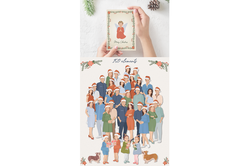 my-family-on-christmas-eve-illustration-set
