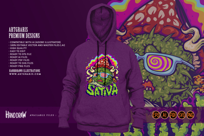 psychedelic-mushrooms-sativa-hand-lettering-illustrations