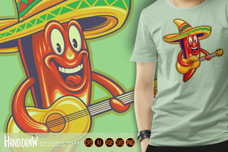 chilli-pepper-cinco-de-mayo-mexican-guitar-illustrations