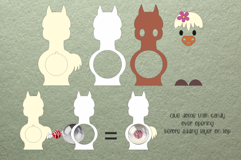 horse-candy-dome-paper-craft-template