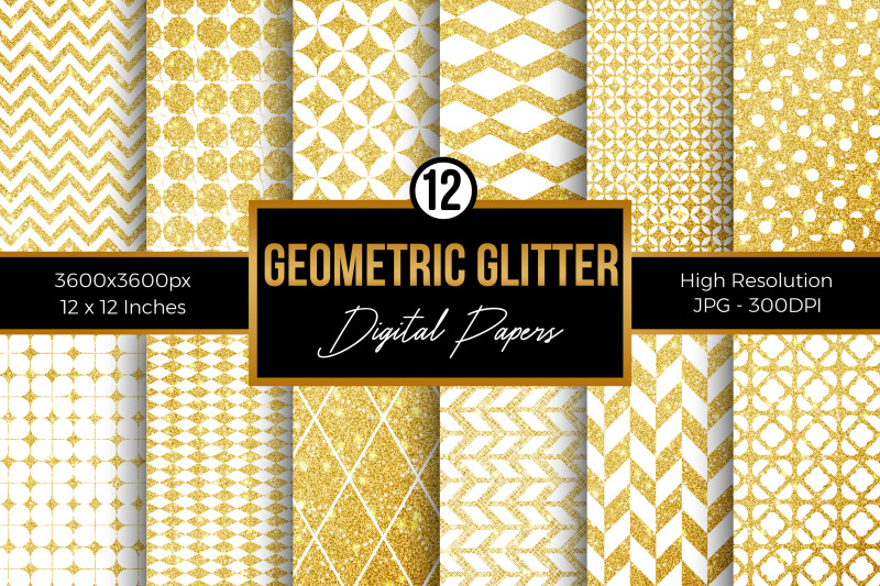 white-and-gold-glitter-digital-papers