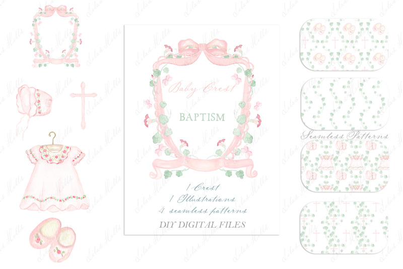watercolor-crest-baby-baptism-pink