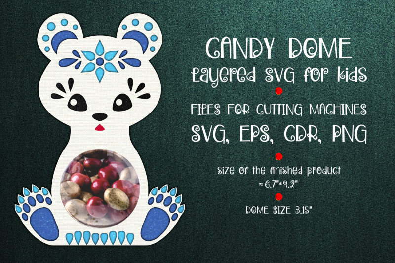 white-bear-candy-dome-paper-craft-template