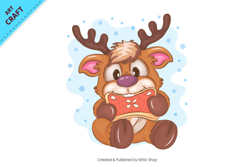 cartoon-deer-with-cookies-clipart