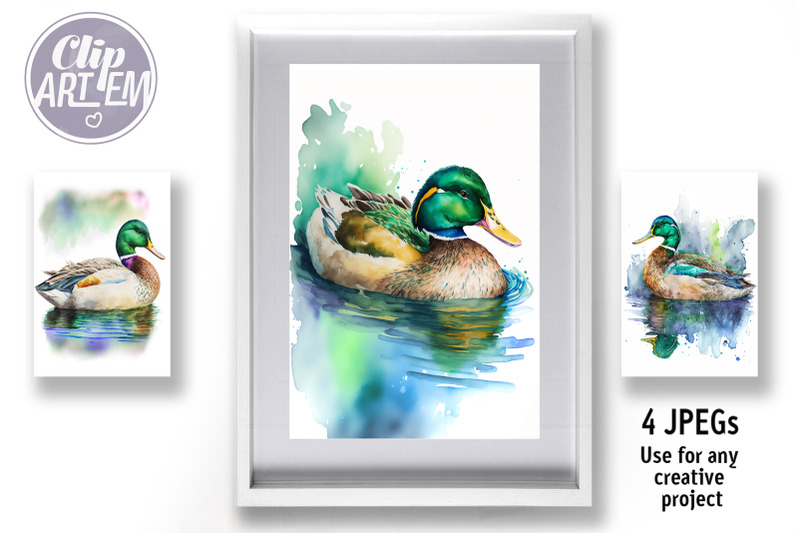 mallard-duck-4-jpeg-watercolor-images-wall-art-bundle