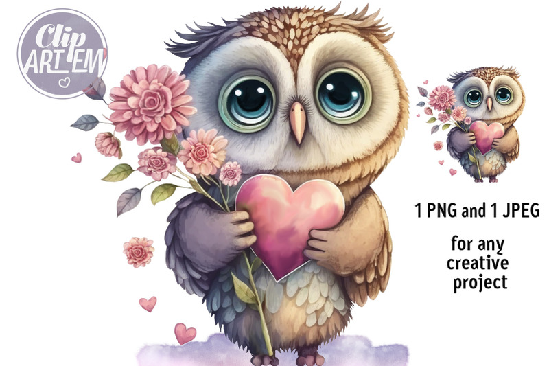 loving-owl-with-heart-flower-clip-art-watercolor-png-jpeg-love-image