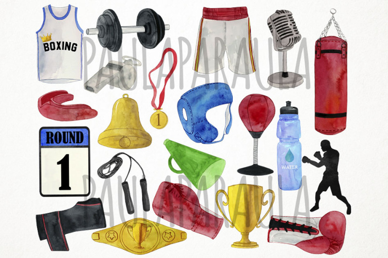 watercolor-boxing-clipart-fighting-clipart-sports-clipart