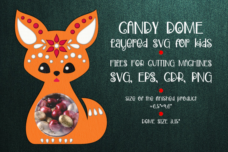 cute-fox-candy-dome-paper-craft-template