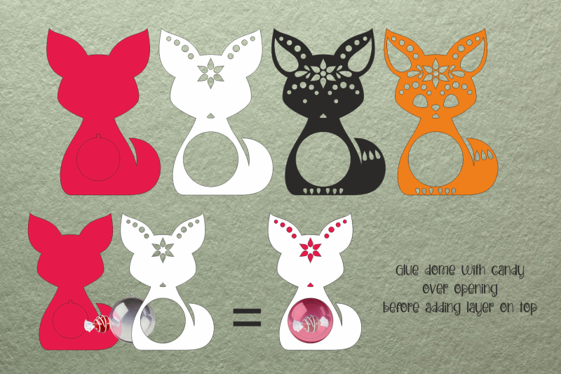 cute-fox-candy-dome-paper-craft-template