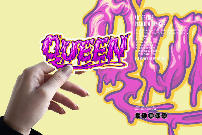 queen-horror-melting-hand-lettering-text-illustrations