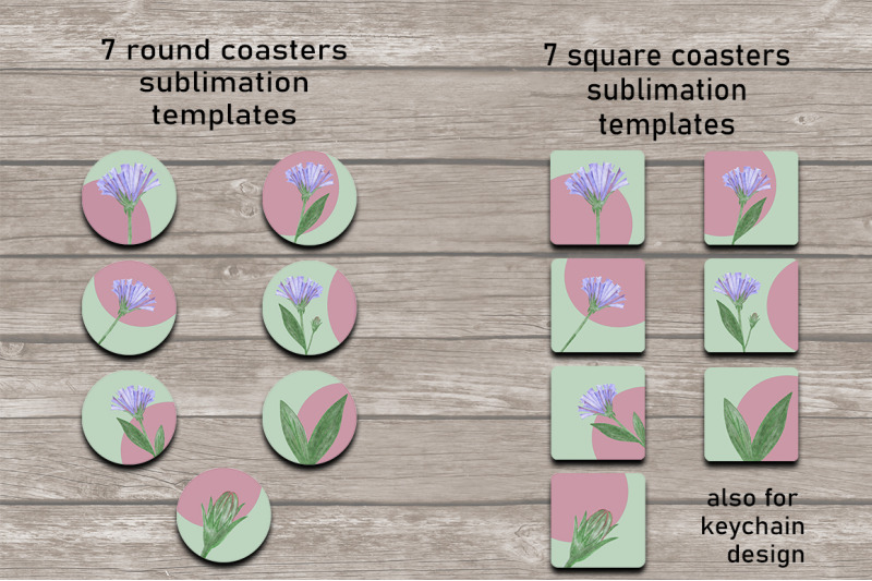 flowers-coaster-sublimation-design-bundle