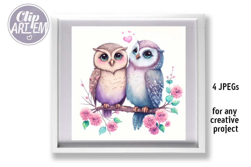 love-owls-watercolor-4-jpeg-images-bundle-couple-in-love-wall-art