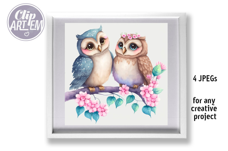 love-owls-watercolor-4-jpeg-images-bundle-couple-in-love-wall-art