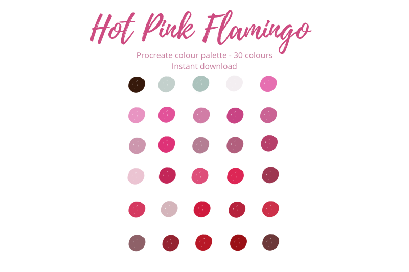 hot-pink-flamingo-procreate-palette-30-shades
