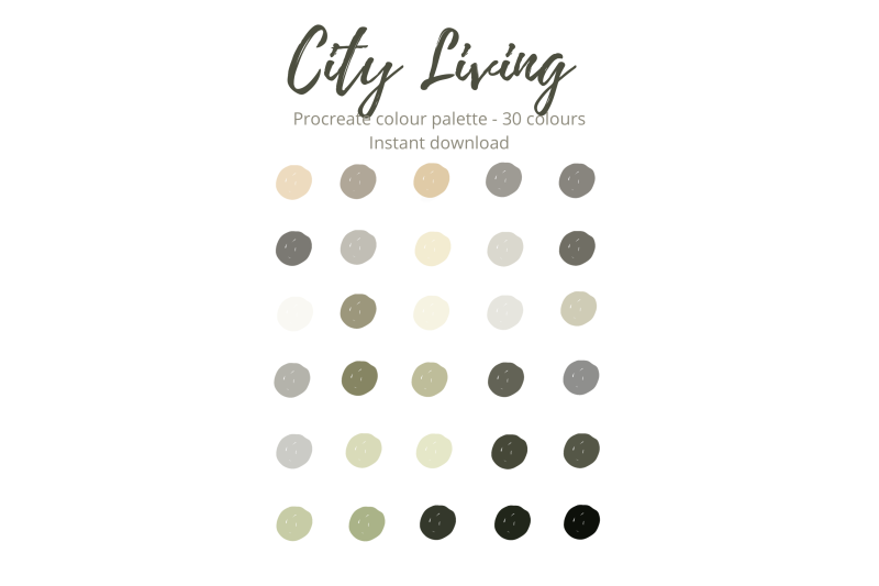city-living-procreate-colour-palette-30-shades