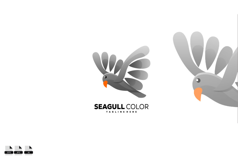 seagull-gradient-color-design-template-vector