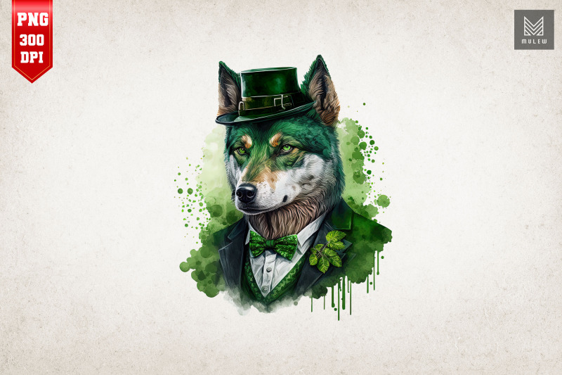 badass-gangster-wolf-st-patrick-039-s-day