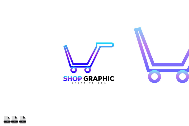 shop-line-art-design-logo-graphic-gradient-color