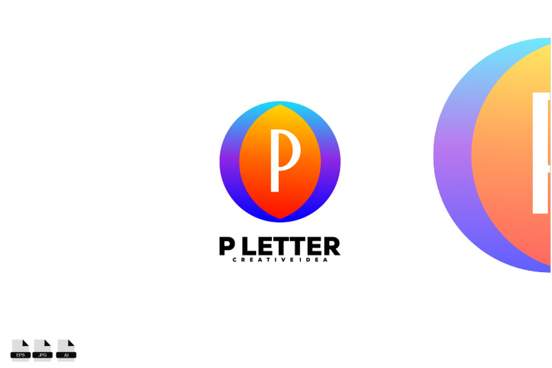 letter-p-logo-colorful-with-ball-design-gradient-color-symbol