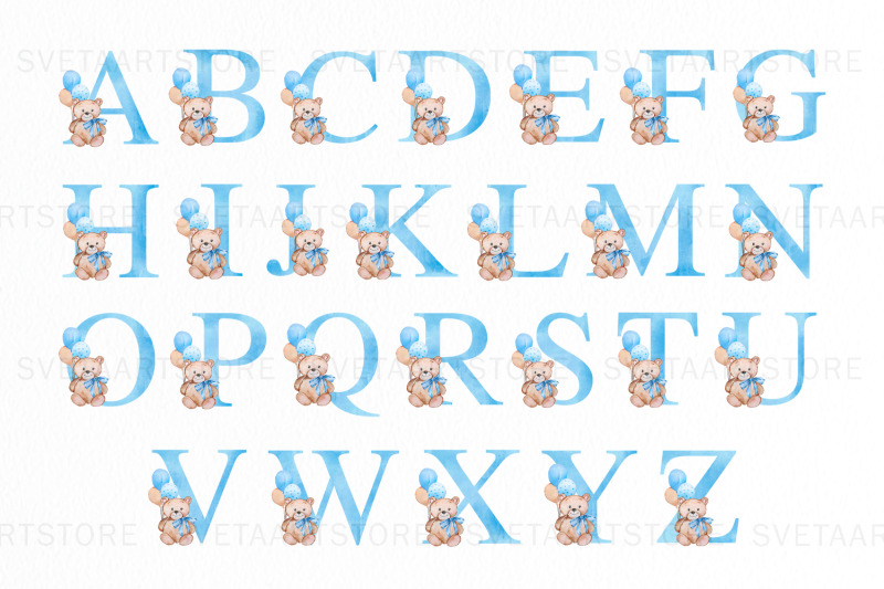 teddy-bear-blue-alphabet-clipart