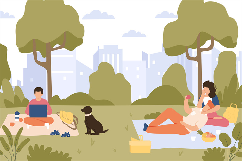 picnic-in-park-summer-leisure-activity-couple-sitting-on-blanket-tog