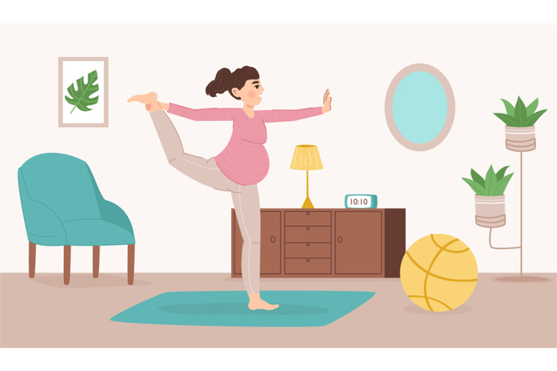 pregnant-woman-practicing-yoga-young-female-character-with-belly-sta