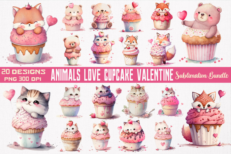 cute-animals-love-cupcake-bundle
