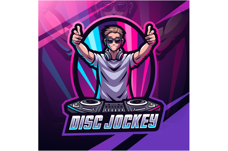 disc-jockey-esport-mascot-logo-design