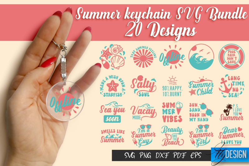 summer-svg-keychain-bundle-summer-quotes-svg-design-nbsp