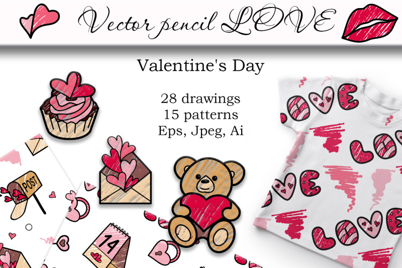 vector-pencil-love-valentine-039-s-day