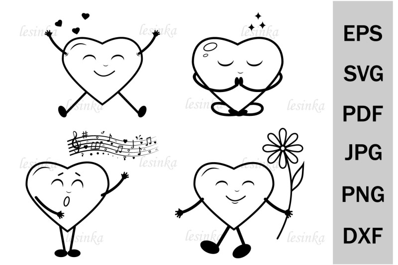 svg-romantic-set-with-kawaii-hearts-doodle-file-cutting