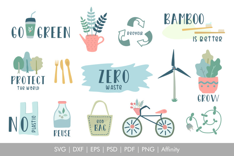 zero-waste-lifestyle-svg-illustrations-set