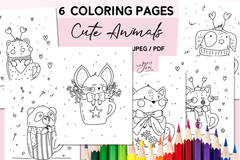 valentine-cute-animals-coloring-pages
