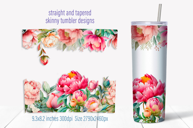 flower-tumbler-wrap-design-spring-tumbler-sublimation-png