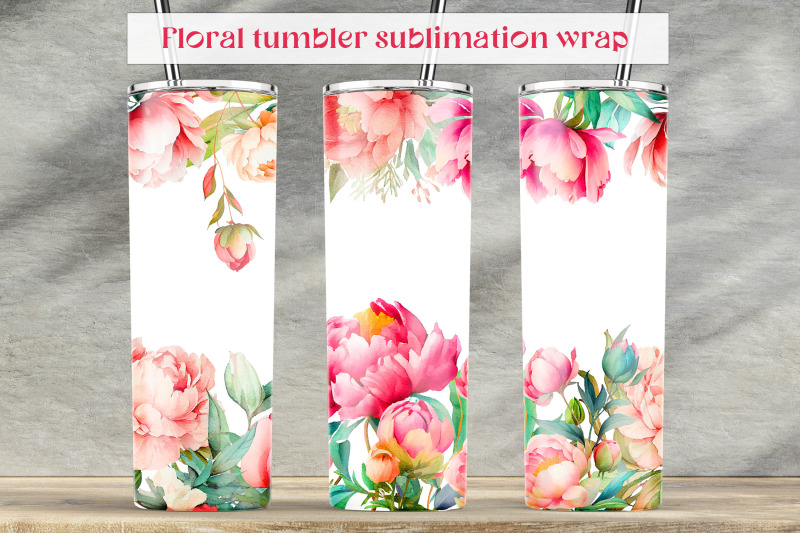 flower-tumbler-wrap-design-spring-tumbler-sublimation-png