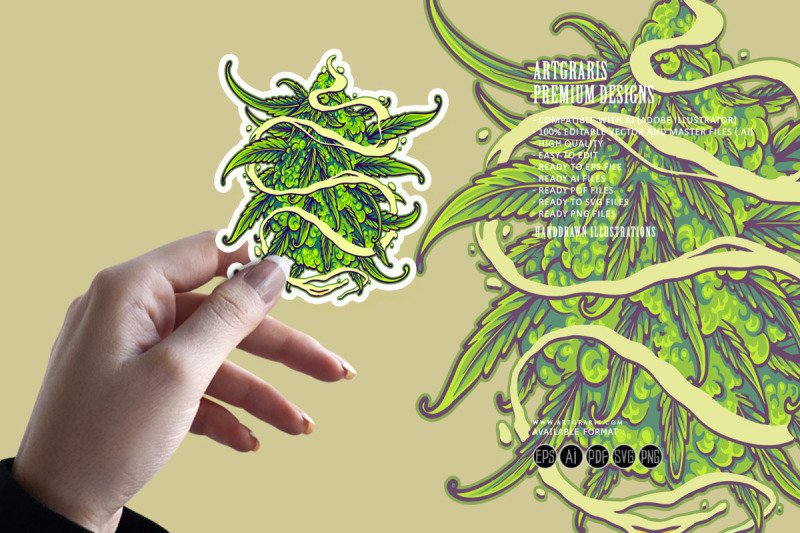 cannabis-leaf-plant-smoke-effect-swirls-illustration