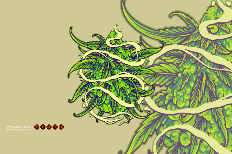 cannabis-leaf-plant-smoke-effect-swirls-illustration