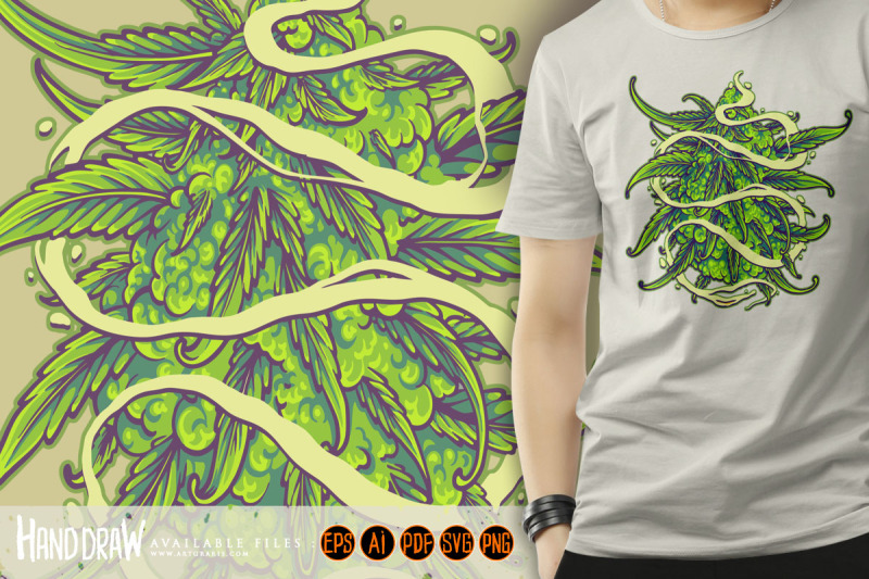 cannabis-leaf-plant-smoke-effect-swirls-illustration