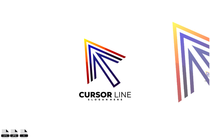 cursor-or-arrow-design-logo-line-art-colorful