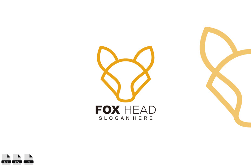 fox-head-logo-line-style-design-color