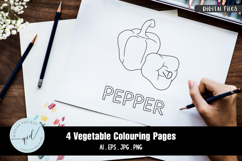 vegetable-colouring-pages-4-variations