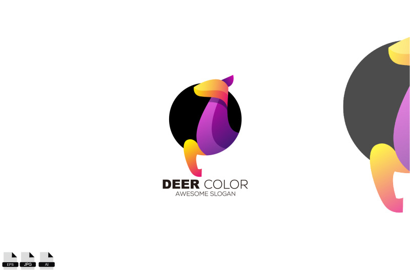 deer-icon-logo-design-gradient-color-template