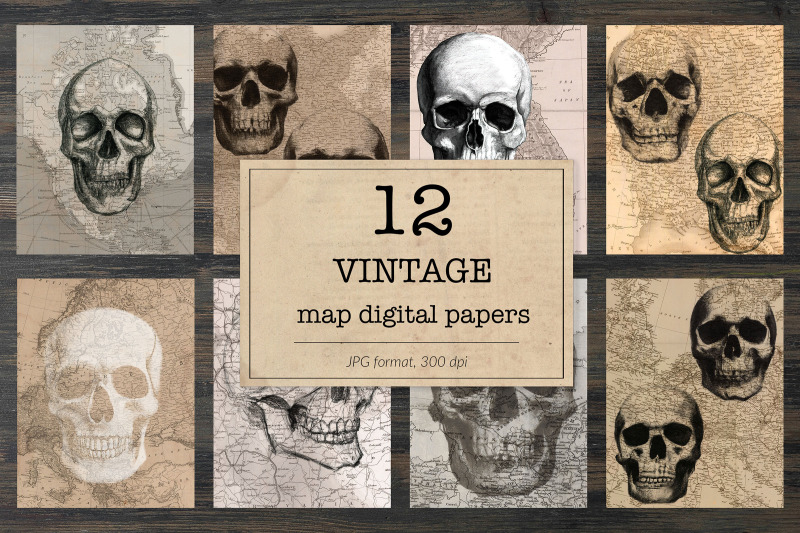 vintage-skull-digital-paper