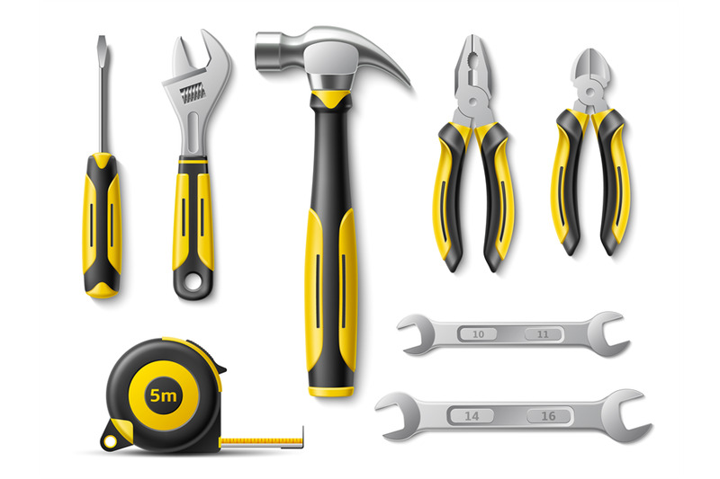 realistic-hand-tools-different-worker-instruments-top-view-wrench-s