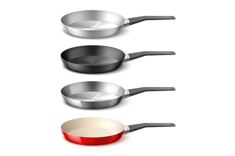 realistic-frying-pans-3d-dishes-with-different-coatings-metallic-coo