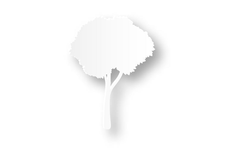 tree-paper-cut-with-realistic-texture-white-nature-element