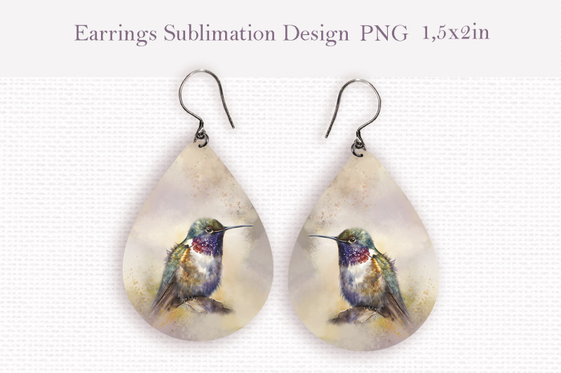 watercolor-hummingbird-teardrop-sublimation-earrings-design
