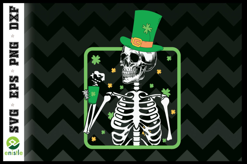 skeleton-drinking-st-patrick-day