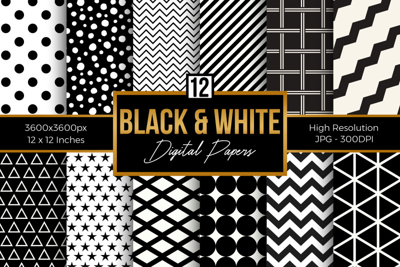 black-and-white-digital-papers