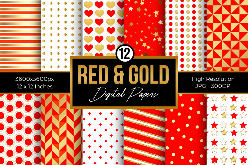 red-and-gold-digital-papers